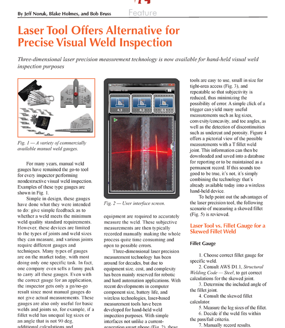 Laser Tool Offers Alternative for Precise Visual Weld Inspection